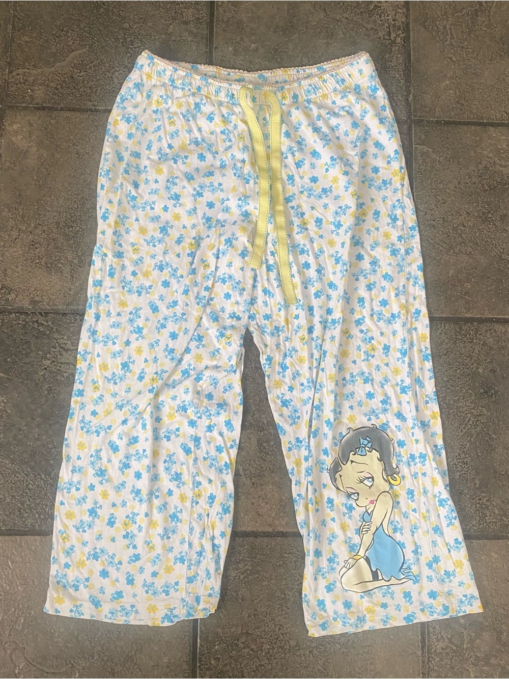 Vintage Y2K Betty Boop Floral Loungewear Pants Size Girls Medium